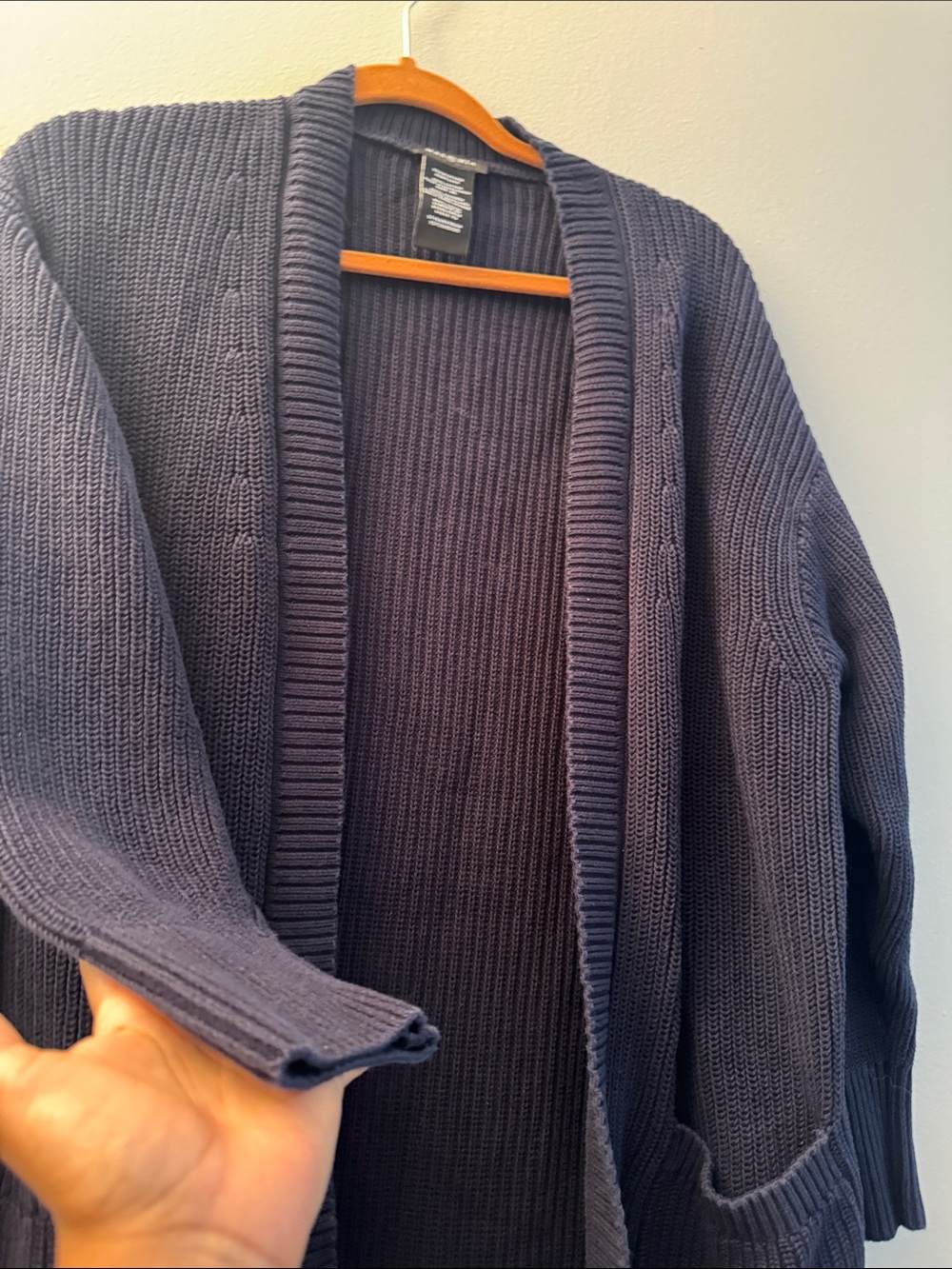 SALE‼️MIA Navy Open-Front Ribbed Cardigan - Picture 7 of 8